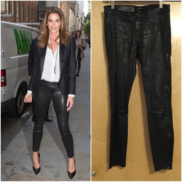 J Brand Pants - J Brand L8001 Super-Skinny Mid-Rise Leather Leggin